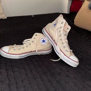 Converse in Creme Canvas with Creme laces